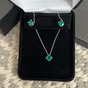 KAY Jewelers Emerald Earring and Pendant Necklace Set